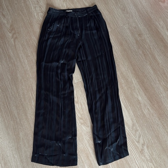 ANINE BING SILK PINSTRIPE TAILORED PANTS SIZE 34 - Picture 1 of 9